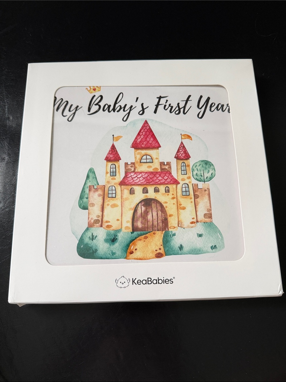 New KeaBabies My Baby's First Year Memory Book - Castle Design, White